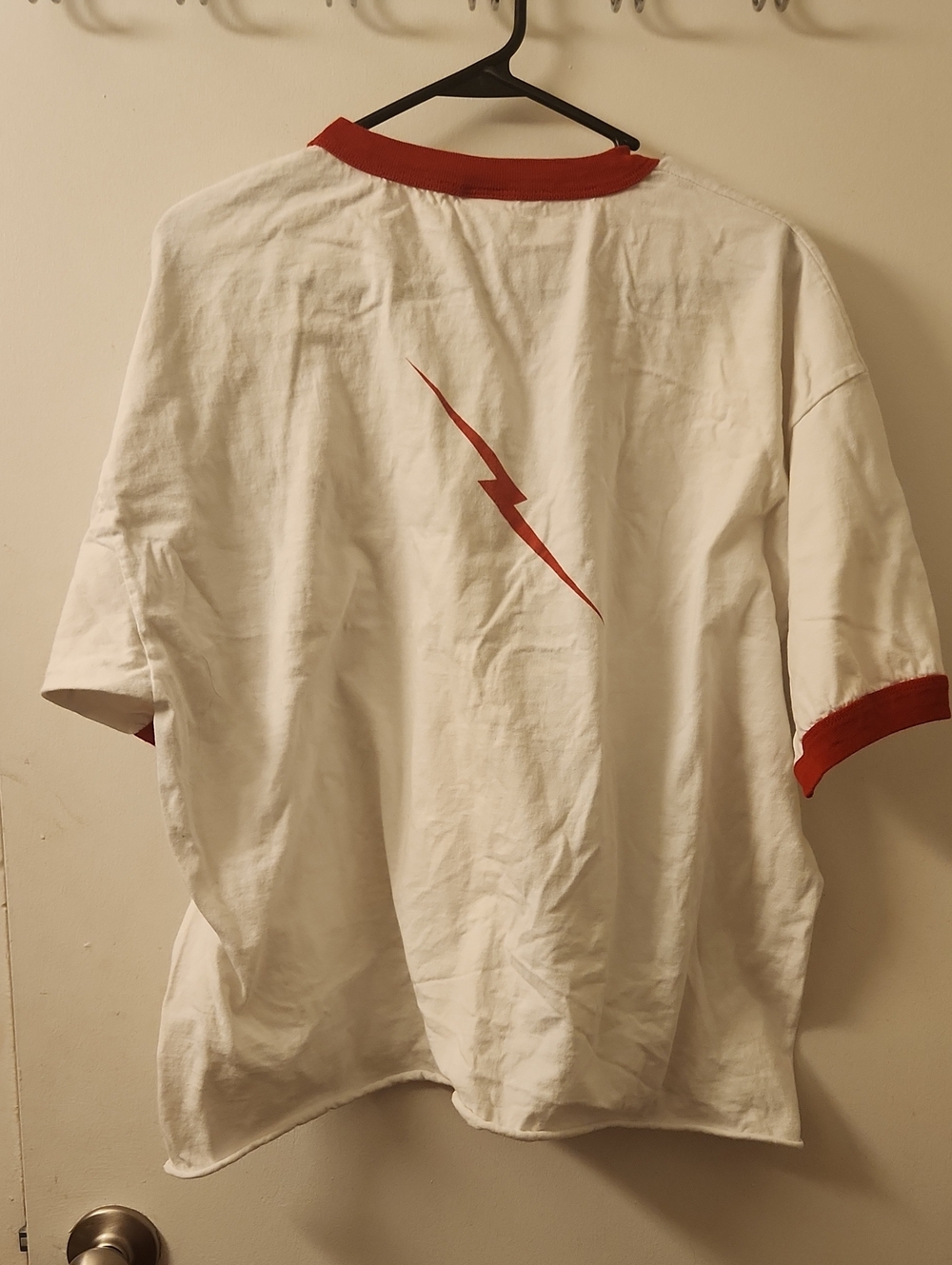 White & Red 'FLASH' Graphic Ringer Tee - Picture 5 of 6